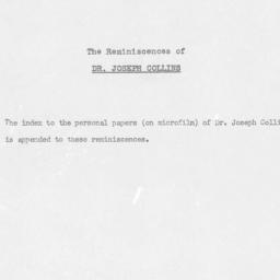 Reminiscences of Joseph Col...