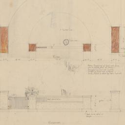 North entrance plan, elevation
