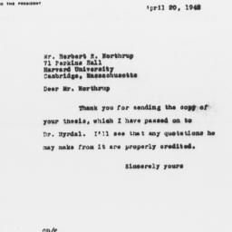 Letter from Charles Dollard...