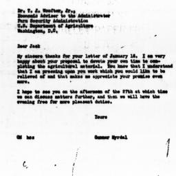 Letter from Gunnar Myrdal t...
