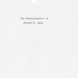 Reminiscences of Arthur Wil...