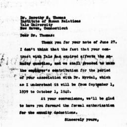 Letter from Charles Dollard...