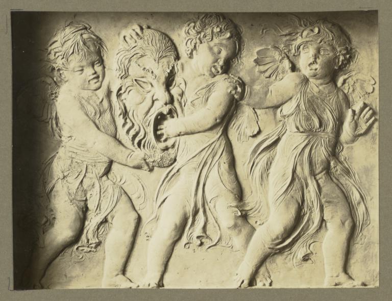 [Relief of cherubs with mask]