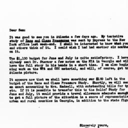 Letter from Arthur Raper to...