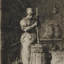 Woman Churning Butter