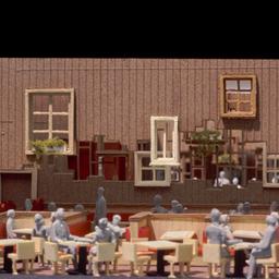 Model, dining area.