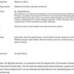 Minutes, 2013-03-11. Big Da...