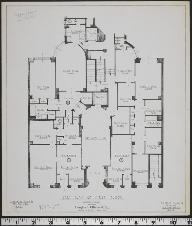 955 Fifth Avenue, Part Plan Of First Floor Columbia