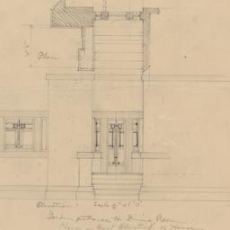 East elevation detail, gard...