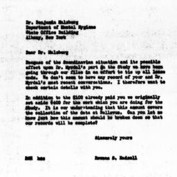 Letter from Rowena S. Hadse...