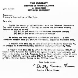 Letter from Dorothy Swaine ...