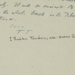 Letter to Tharchin requesti...