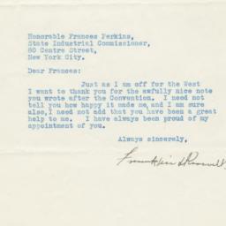 Typed letter to Frances Per...