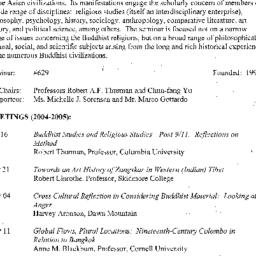 Schedules, Buddhist Studies...