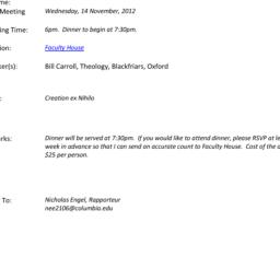 Announcements, 2012-11-14. ...