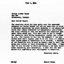 Letter from Donald Young to...