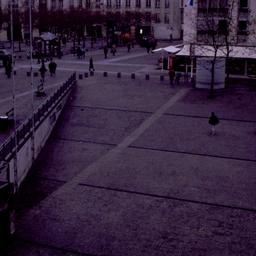 Aerial view, plaza.