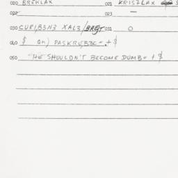 Eastern questionnaire, answ...