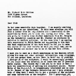 Letter from Gunnar Myrdal t...