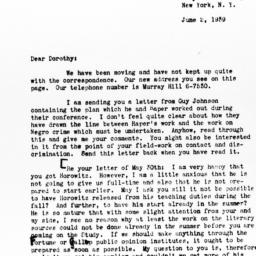 Letter from Gunnar Myrdal t...