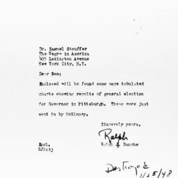 Letter from Ralph J. Bunche...