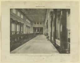 Plate XXXII. Banking Room, Bank of Montreal, Canada.  McKim, Mead & White, and Andrew T. Taylor, Asso. The Ornamental Bronze Work was made by The Wm. H. Jackson Company, New York