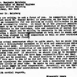 Letter from Dorothy Swaine ...