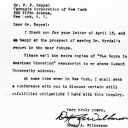 Letter from Doxey A. Wilker...