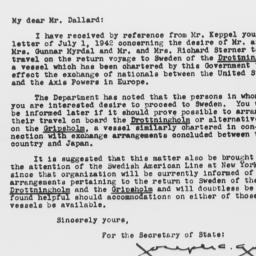 Letter from Joseph C. Green...