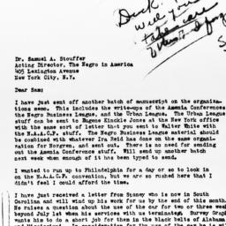Letter from Ralph J. Bunche...
