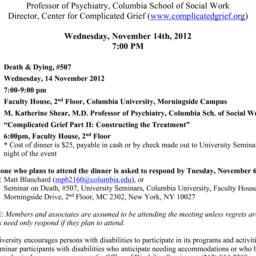 Announcements, 2012-11-14. ...