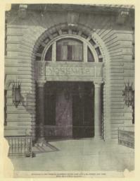 Entrance to the Yosemite apartment house, Park Ave. & 62nd Street, New York. McKim, Mead & White, Architects