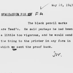 Memorandum from office of F...