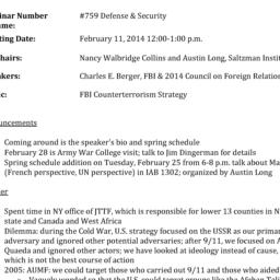 Minutes, 2014-02-11. Defens...