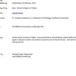 Announcements, 2013-02-20. ...