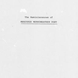 Reminiscences of Marjorie M...