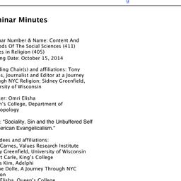 Minutes, 2014-10-15. Studie...