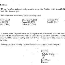 Correspondence, 2003-07-10....