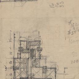 Sketch plan, elevation [recto]