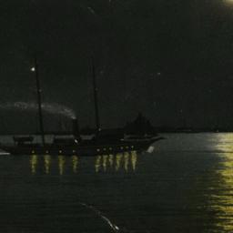 New York Harbor by Moonlight