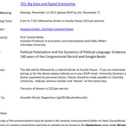 Announcements, 2012-11-12. ...