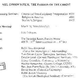 Announcements, 2004-03-29. ...