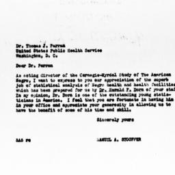 Letter from Samuel A. Stouf...