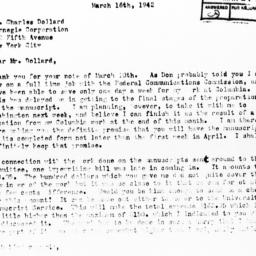 Letter from Otto Klineberg ...