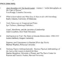 Schedules, Slavic History a...