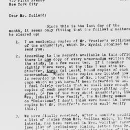 Letter from Ruth Moulik to ...