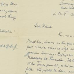 Letter from Dietrich Bonhoe...