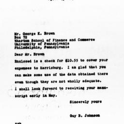 Letter from Guy B. Johnson ...