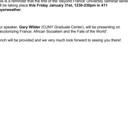Announcements, 2014-01-31. ...
