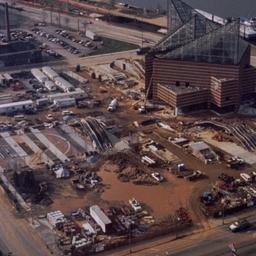 Aerial view, construction.
